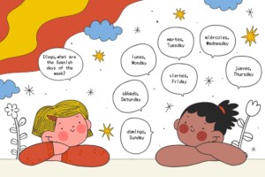 Wombat English School - Spanish Conversation Classes for Kids and Teens Illustration